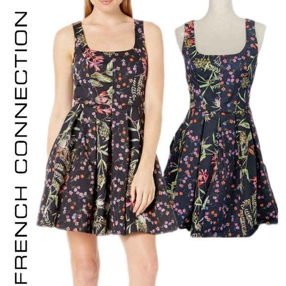 French Connection Women's Dress Floral Batik Japanese Design Size 6 - Picture 3 of 14